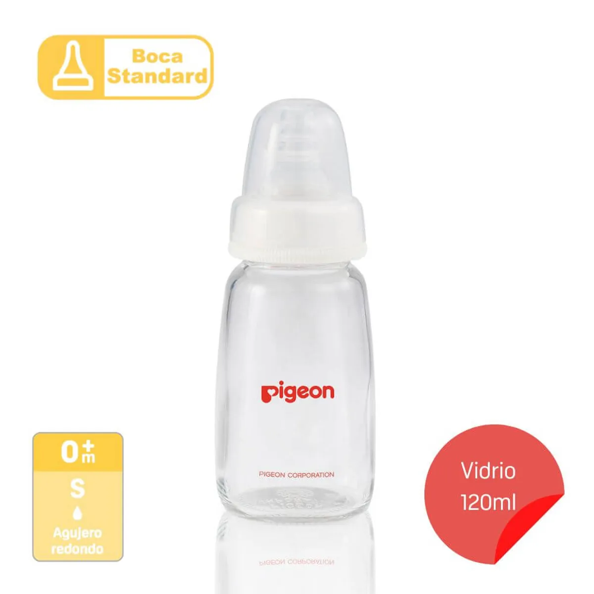 Biberón Pigeon Boca Standard Vidrio 120 ml Anticólico Biberón Pigeon Boca Standard Vidrio 120 ml Anticólico