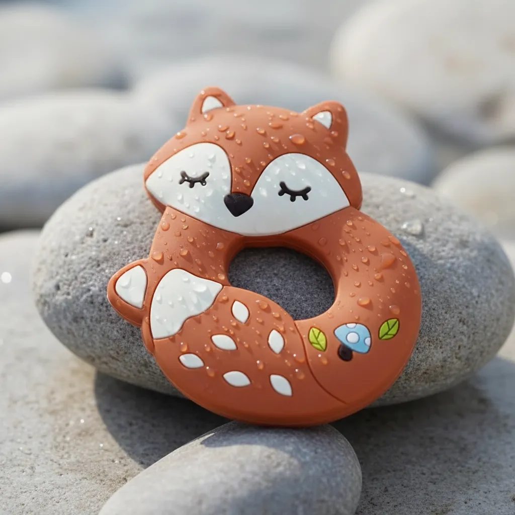 Set de Mordedores de Silicona para Bebé Pack x5 Diseños Elefante y Zorrito