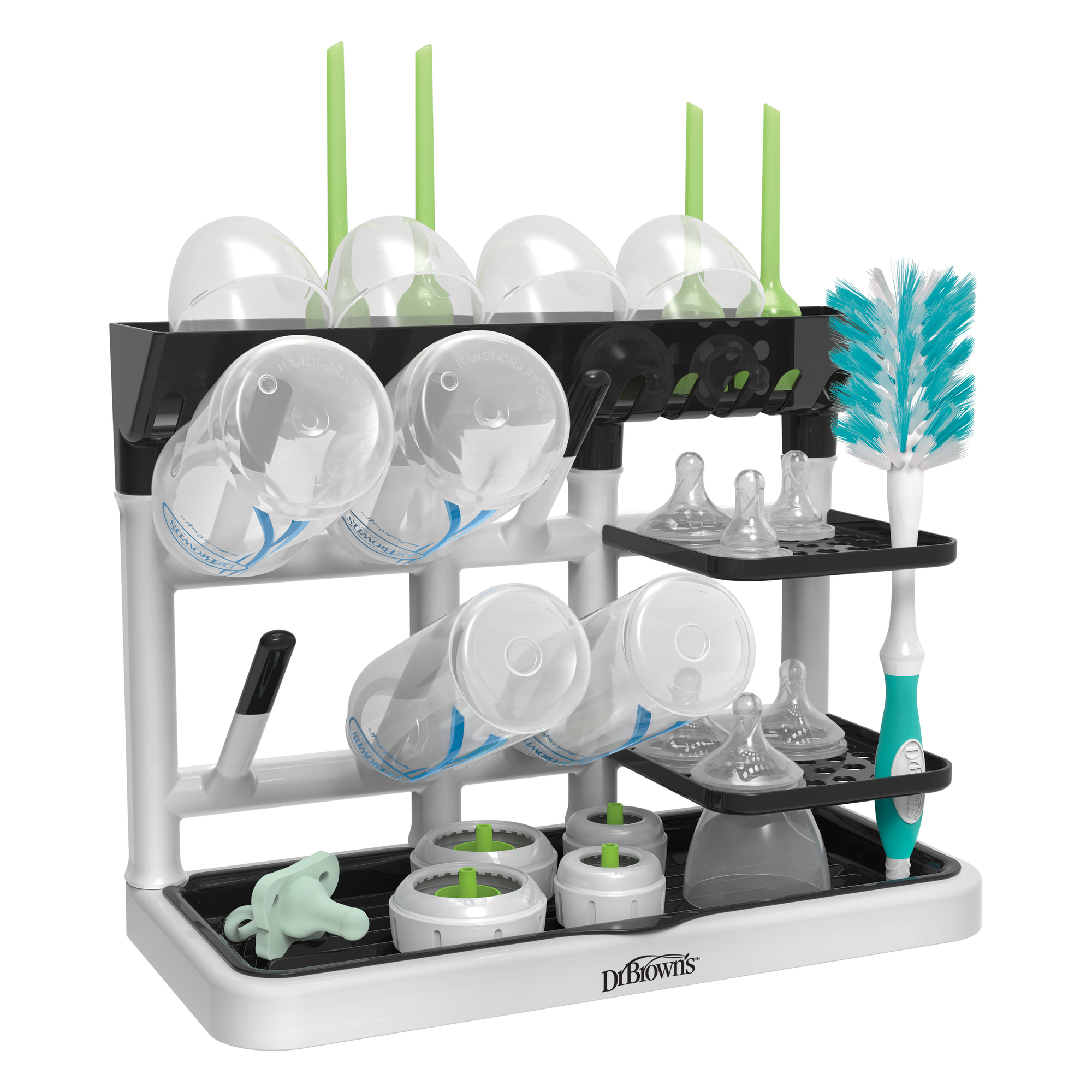 secador de mamaderas Dr Brown's con bandeja de agua extraíble