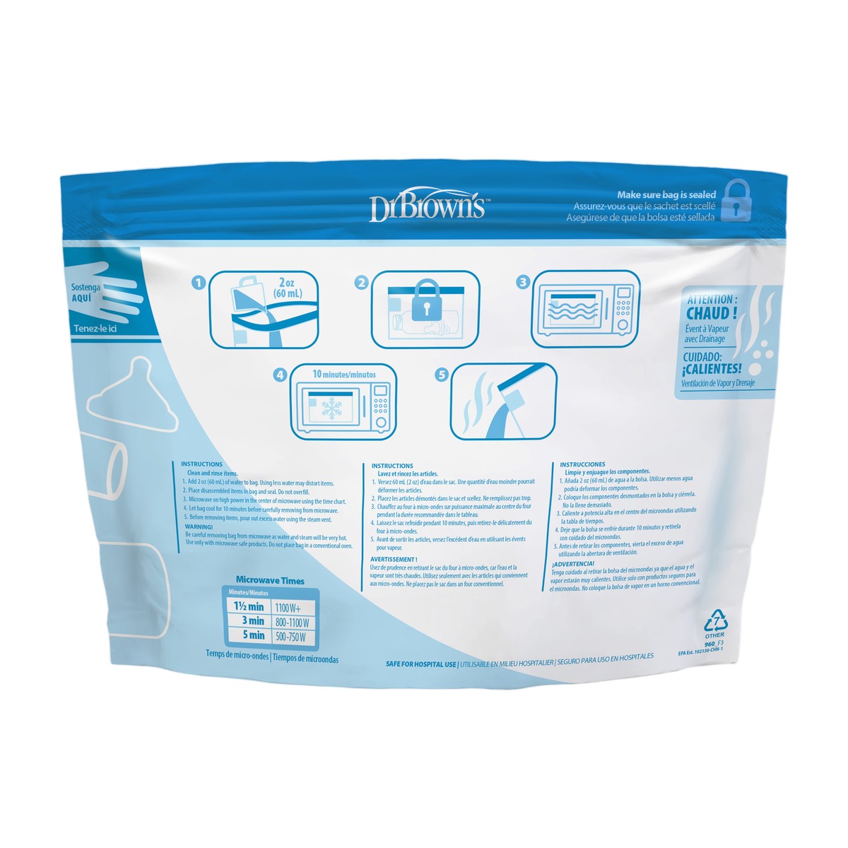 bolsas para esterilizar mamaderas en microondas dr browns