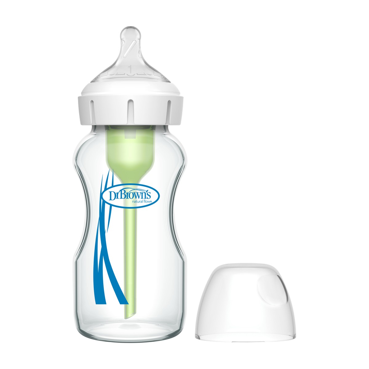 mamadera dr browns vidrio boca ancha 270ml anticólicos