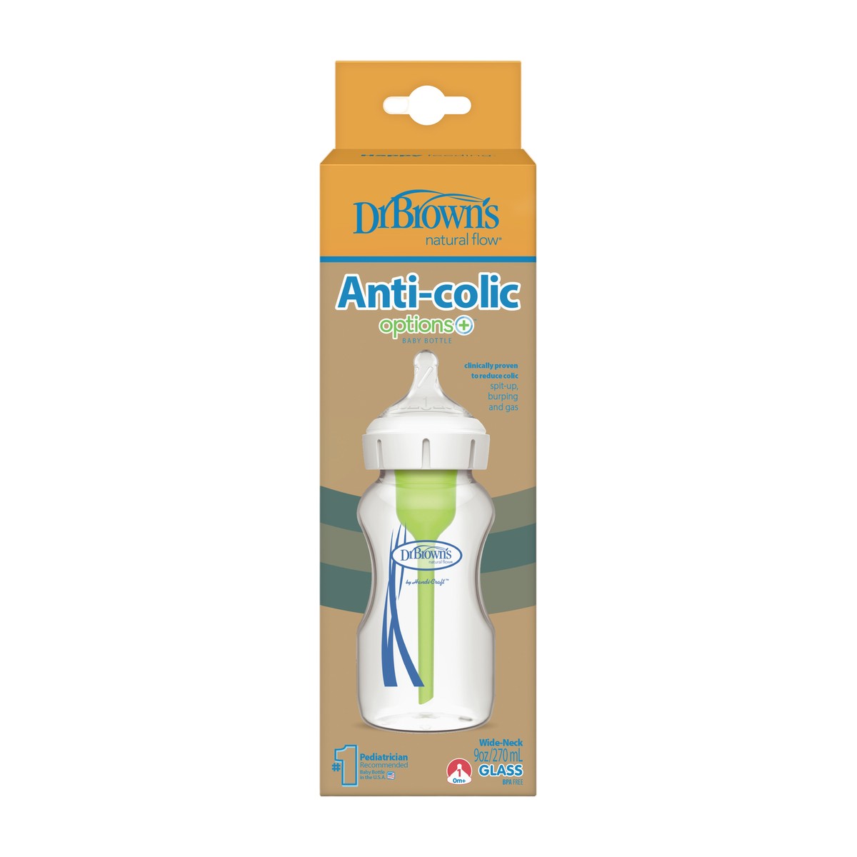 mamadera dr browns vidrio boca ancha 270ml