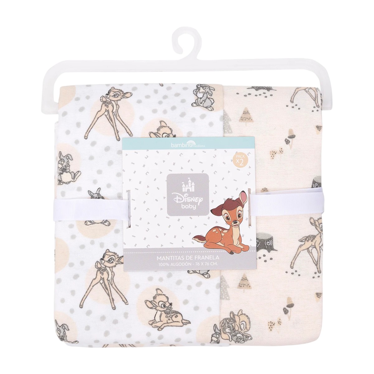 Bipack de Mantitas Bambi para Bebé de Franela 100% Algodón – Bambino