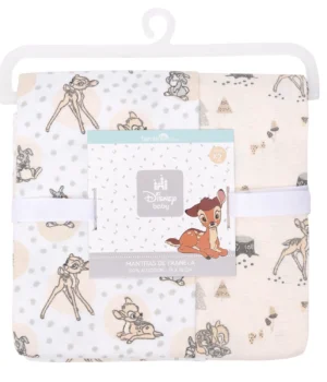 Bipack de Mantitas Bambi para Bebé de Franela 100% Algodón – Bambino