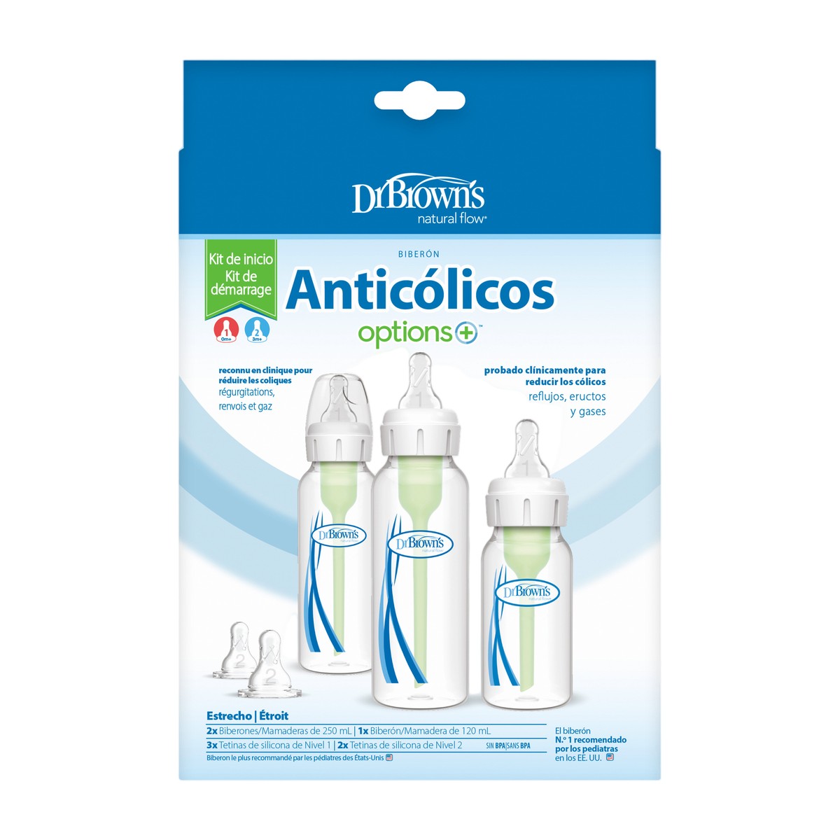 Set Mamaderas Anticólicos Dr. Brown's Options+ | Set Inicio Recién Nacido
