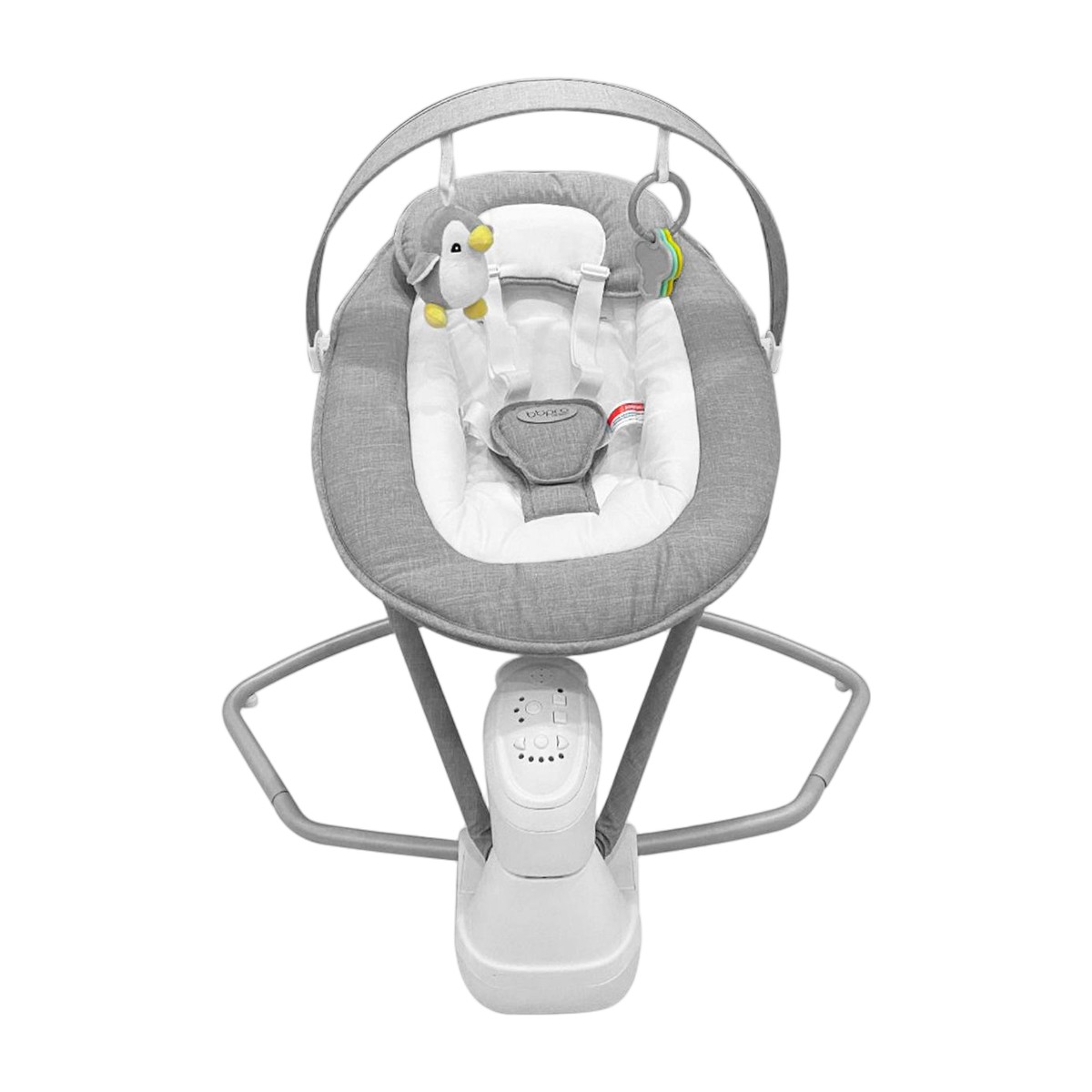 Silla mecedora vibradora para bebé BBPro Flow vista frontal — Estilo de Bebé
