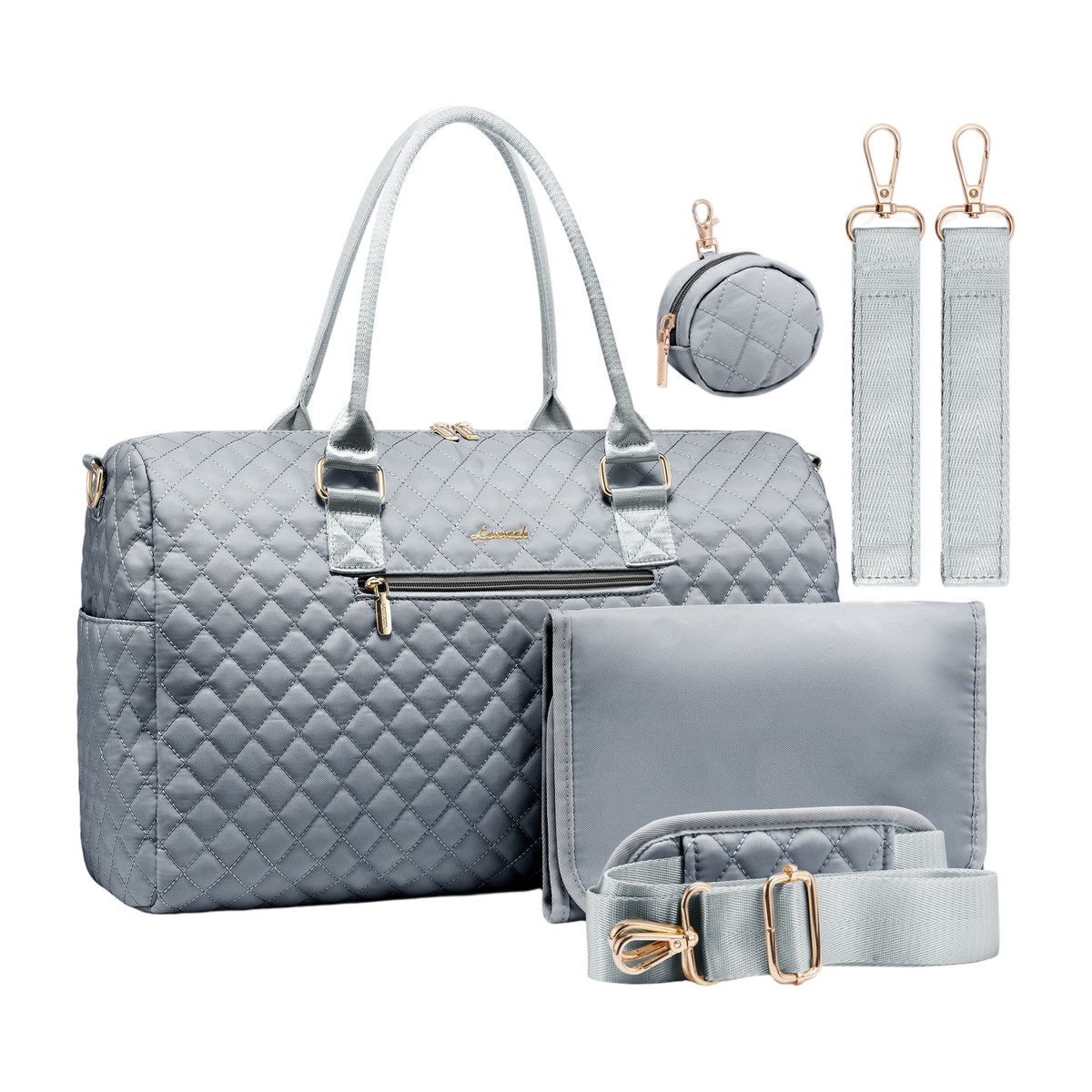 Bolso Maternal Alma Pañalera Acolchada con Muda 1 Bolso maternal Alma color Gris