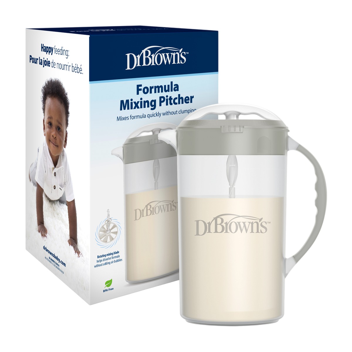 Jarra para mezclar leche Dr. Brown’s Gris