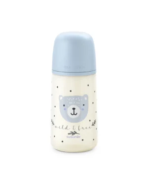 Mamadera Suavinex Wild azul 270ml con tetina anticólicos