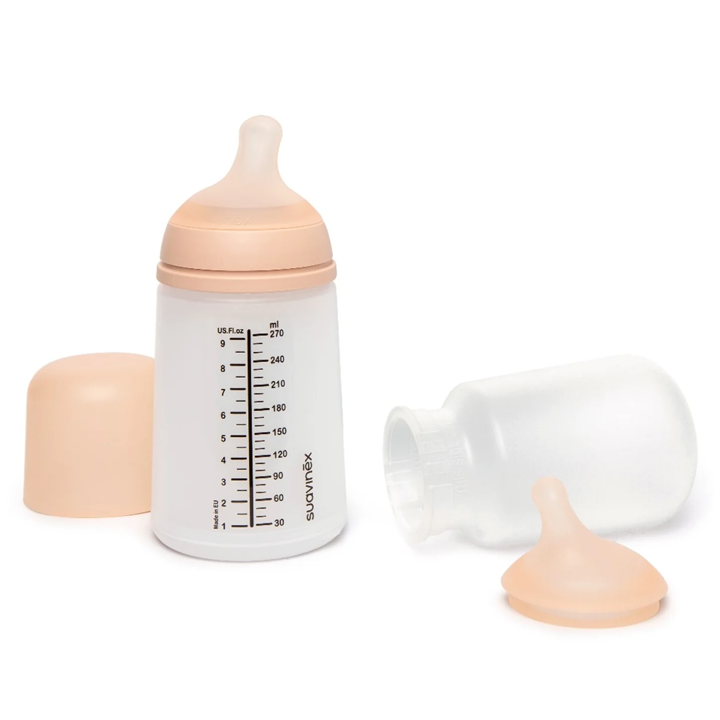 Pack Mamadera Suavinex Zero.Zero 270ml con tetina y bolsa anticólicos de repuesto — Estilo de Bebé