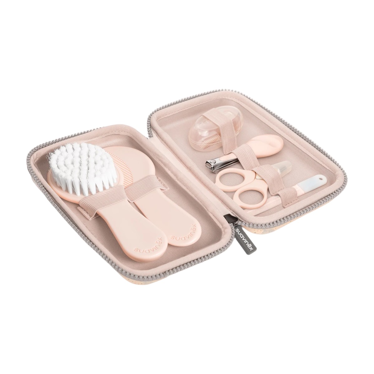 Set de manicura e higiene para bebé Suavinex Birdies Rosa con 6 accesorios — Estilo de Bebé