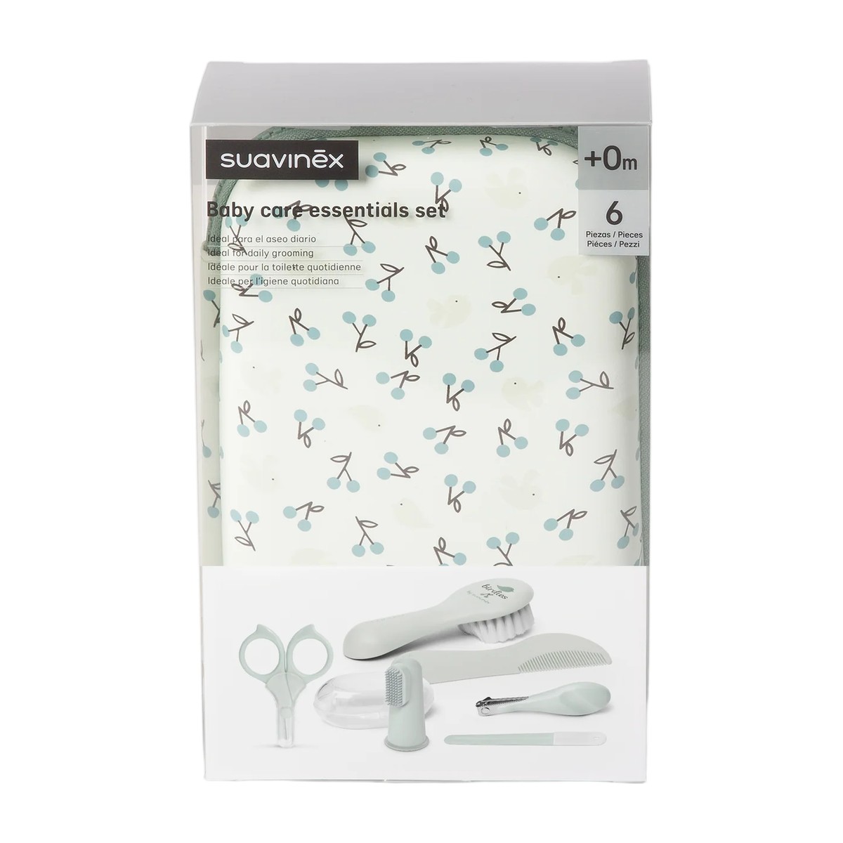 Set de manicura e higiene para bebé Suavinex Birdies Verde con 6 accesorios — Estilo de Bebé