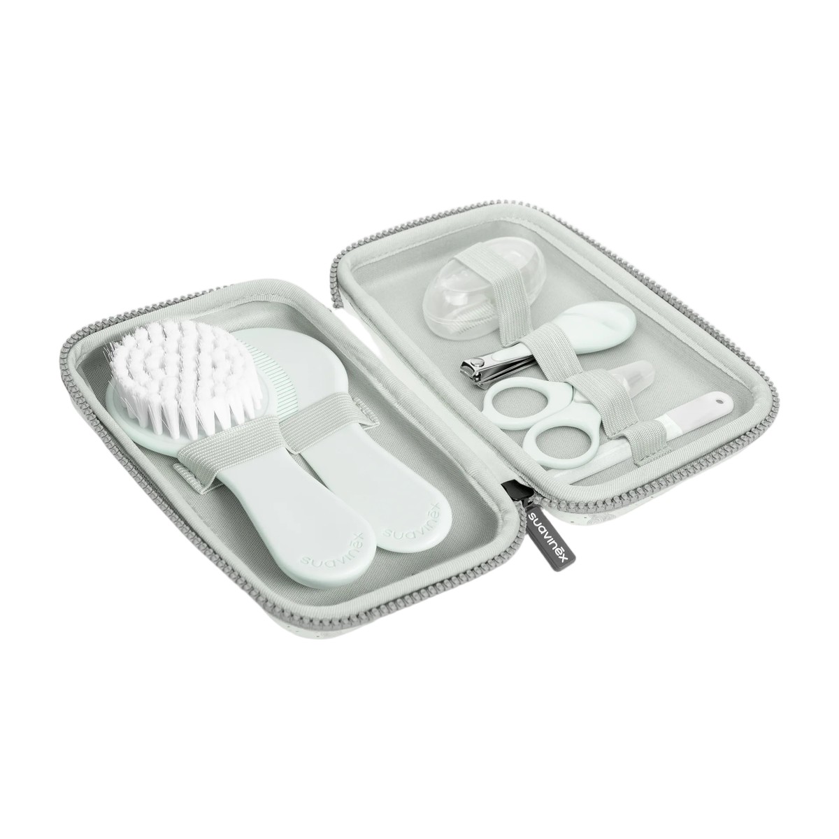 Neceser impermeable verde Suavinex Birdies para accesorios de higiene del bebé — Estilo de Bebé