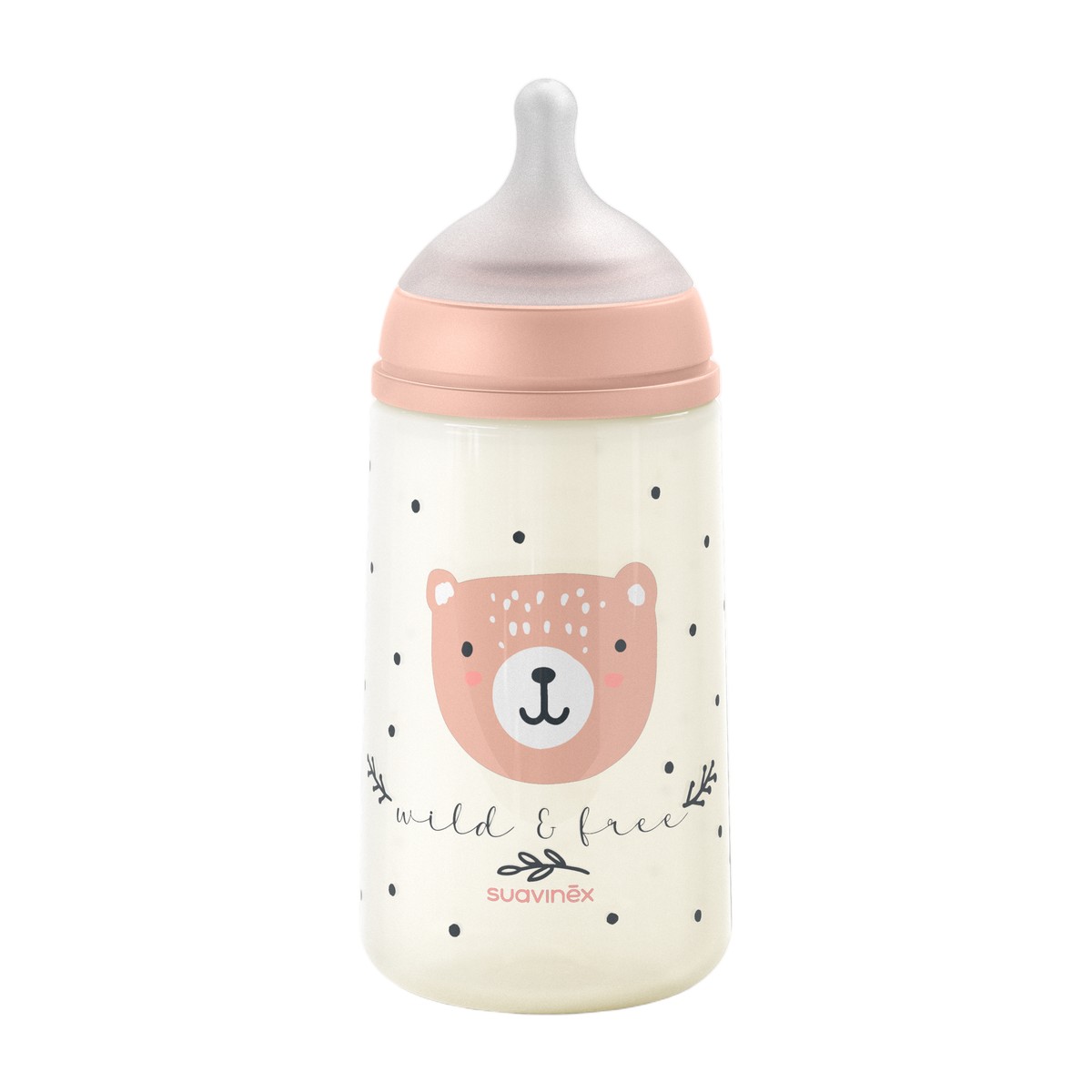 Mamadera Suavinex 270ml Anticólicos Wild Rosa | Estilo de Bebé