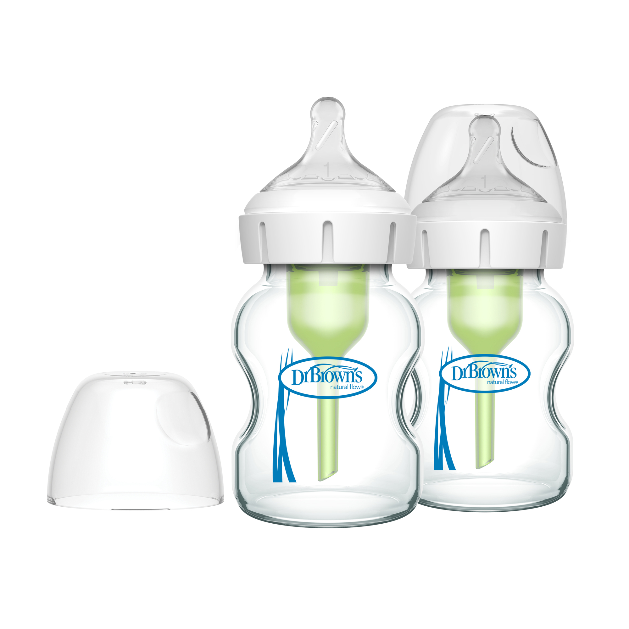 Pack 2 Mamaderas Boca Ancha Options+ Vidrio 150ml Dr. Brown's