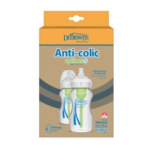 Pack 2 mamaderas Dr. Brown's de vidrio 270ml con sistema anticólicos