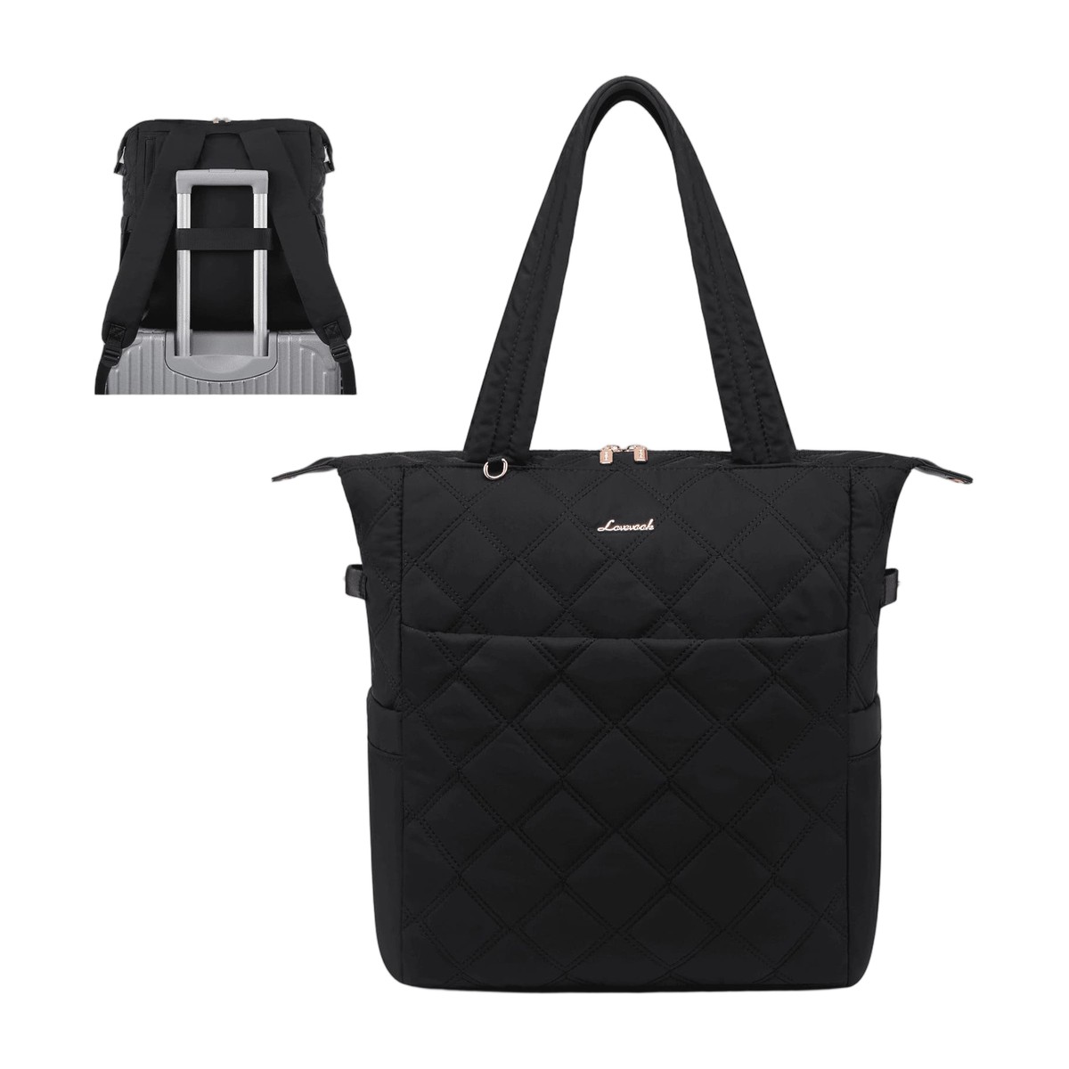Mochila pañalera Victoria negra con mudador portátil — Estilo de Bebé