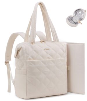 Bolso maternal Victoria beige acolchado 2 en 1