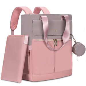 Bolso Maternal 2 en 1 Mochila y Bandolera Color Rosa – Práctico, Elegante y Gran Capacidad.