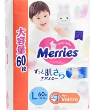 Pañales Merries Velcro Ultra Jumbo L 60 PCS