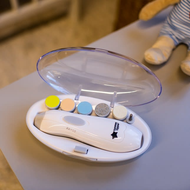 Lima de Uñas Eléctrica para Bebés con Luz LED y 6 Limas Intercambiables