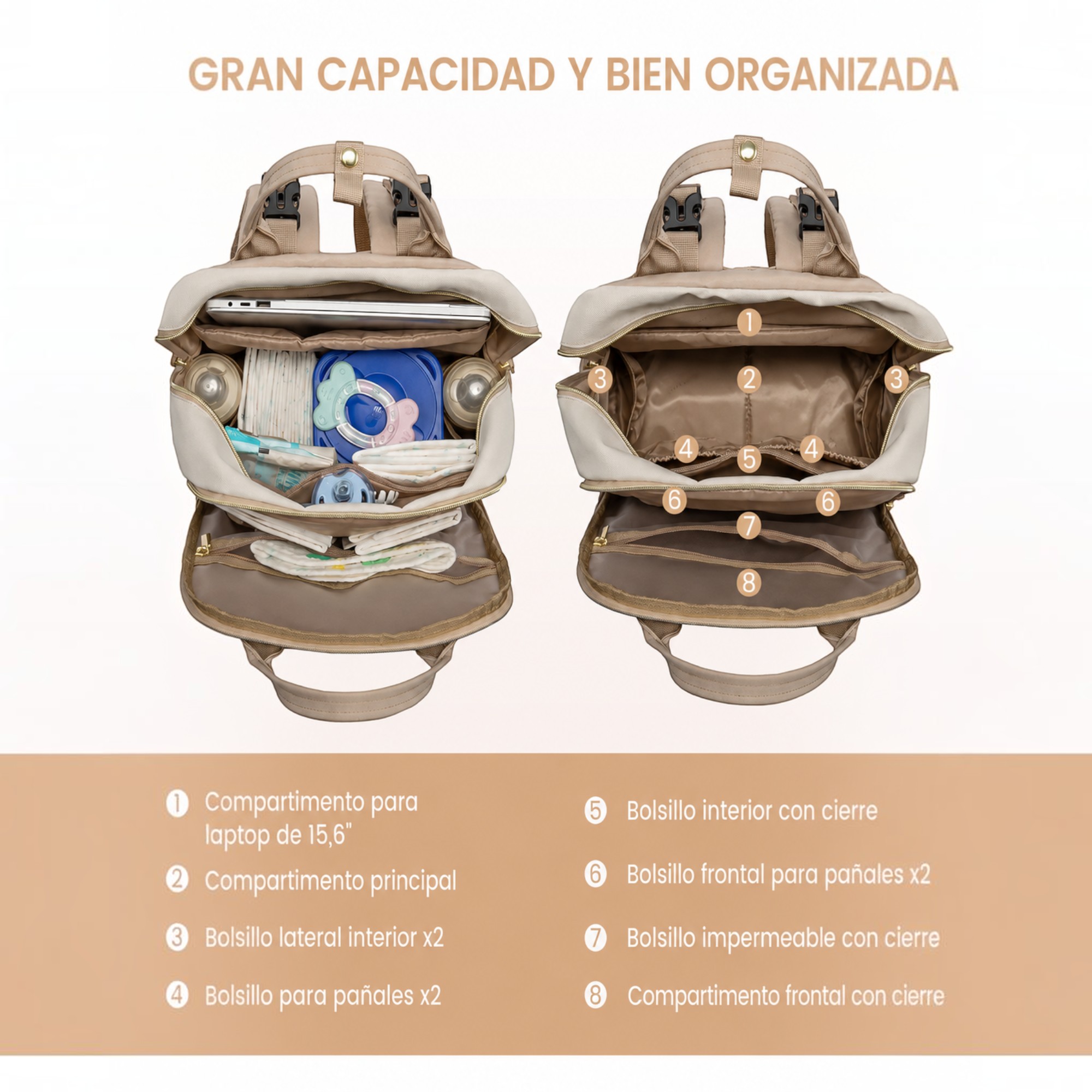 Mudador plegable impermeable incluido bolso Anne