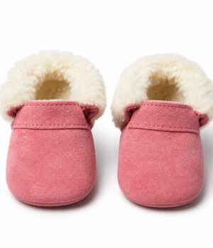 Zapatos Bebé Chiporro Abrigados Cuero de Reno Rosado