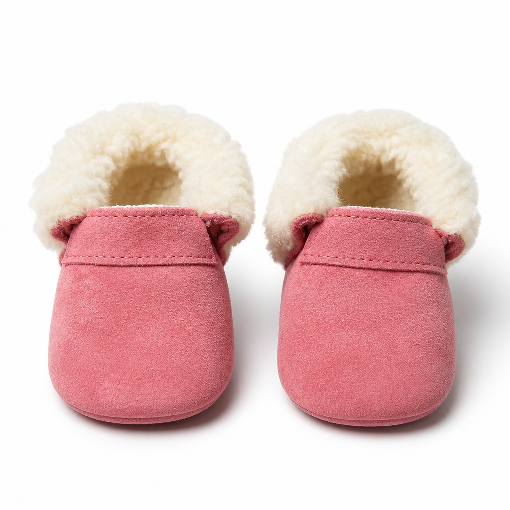 Zapatos Bebé Chiporro Abrigados Cuero de Reno Rosado