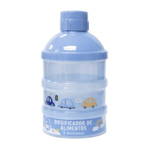 Dosificador de Leche en Polvo para Bebé de 3 Compartimentos celeste