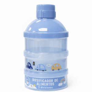 Dosificador de Leche en Polvo para Bebé de 3 Compartimentos celeste