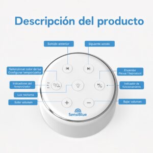 maquina ruido blanco bebe sensiblue botones