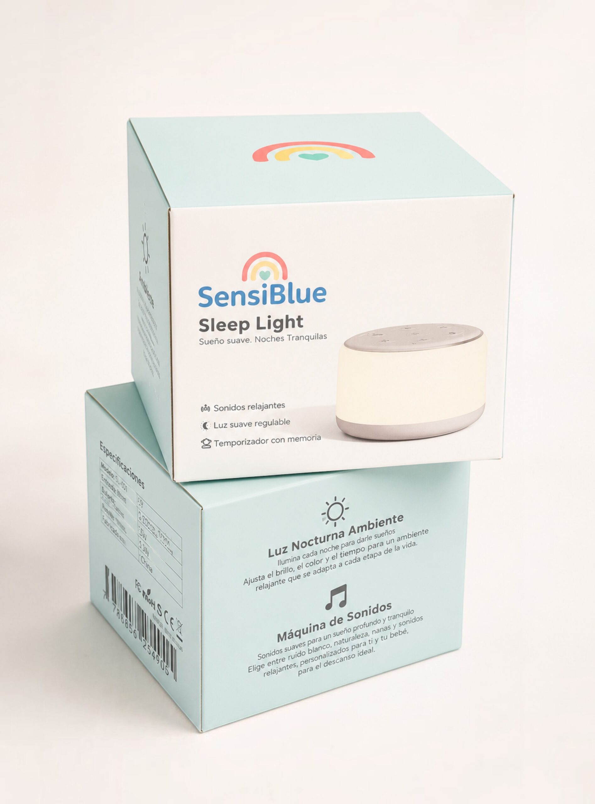 USB-C y manual máquina ruido blanco SensiBlue con cable USB C y manual — Estilo de Bebé
