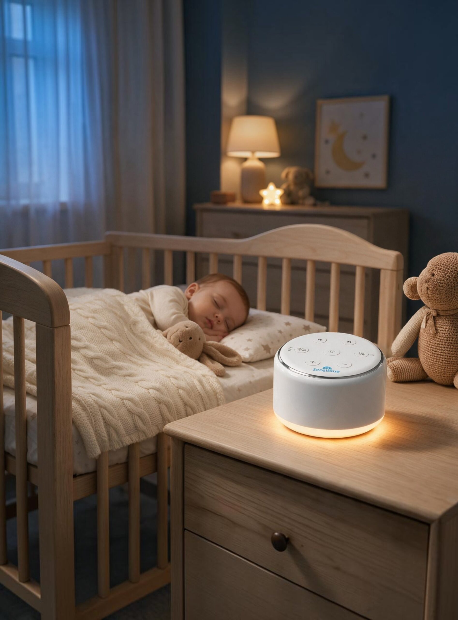máquina ruido blanco SensiBlue 34 sonidos relajantes — Estilo de Bebé