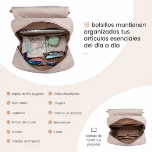 Mochila Pañalera Berta con 16 bolsillos