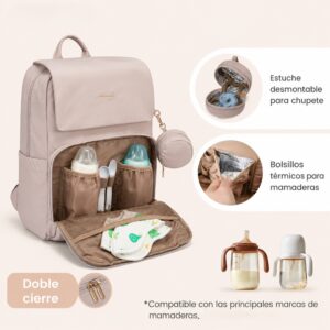 Pañalera ultra liviana color beige