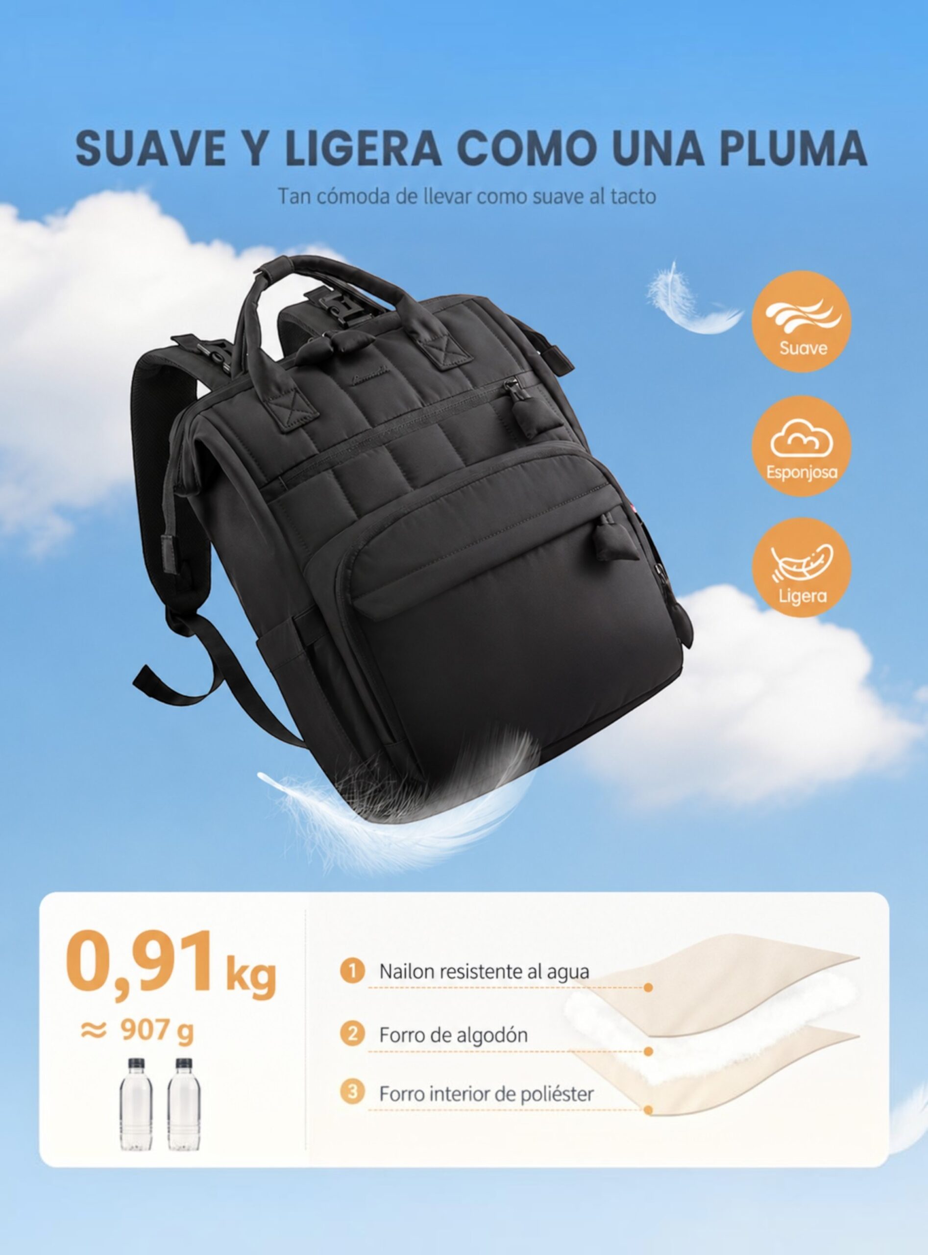 Bolso maternal Noa impermeable y liviana