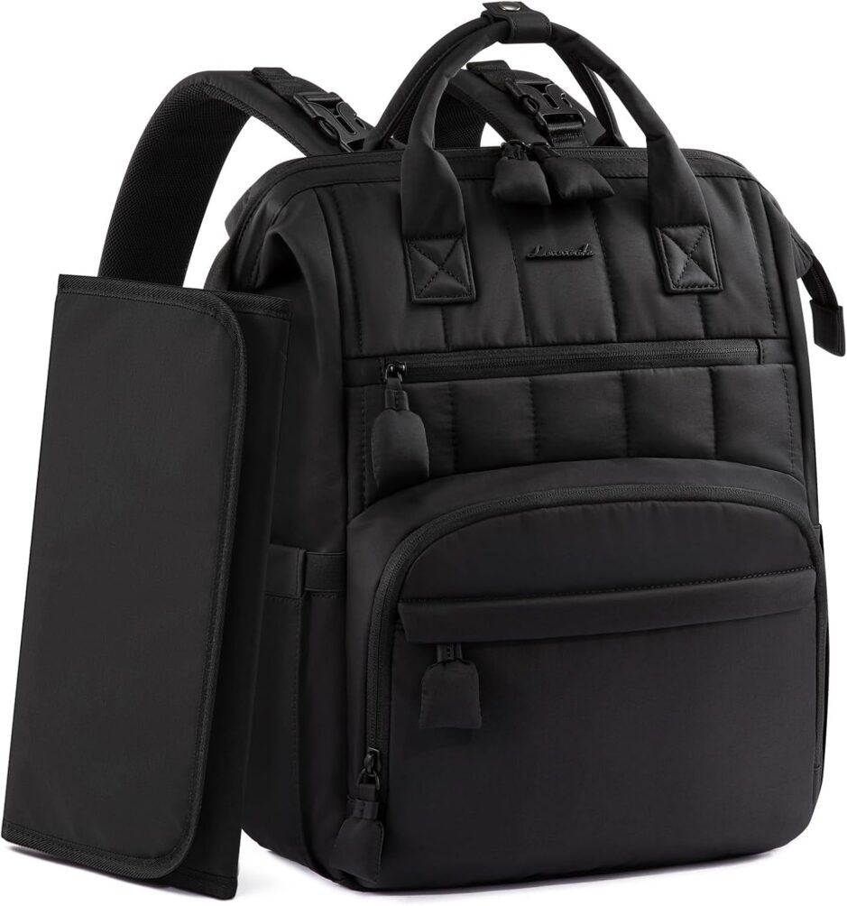 Inicio 1 bolso maternal Noa impermeable negro 17 bolsillos — Estilo de Bebé