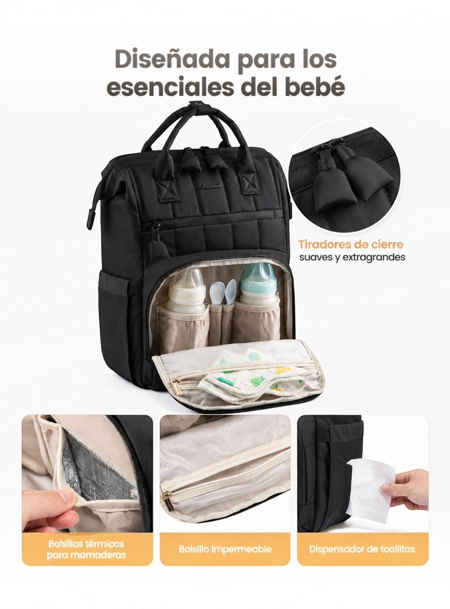 Pañalera negra Noa