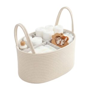 Organizador de Pañales para Bebé Beige con Divisores | Caddy para Mudador