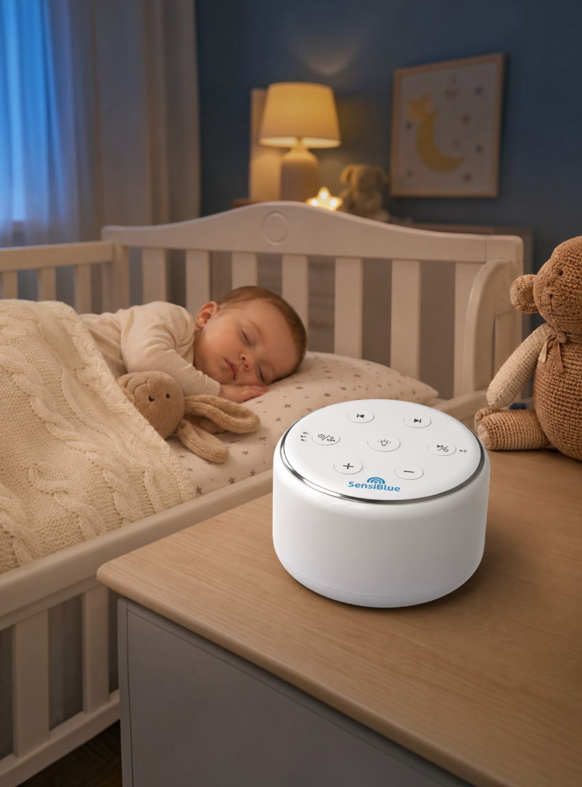máquina ruido blanco SensiBlue luz nocturna regulable — Estilo de Bebé