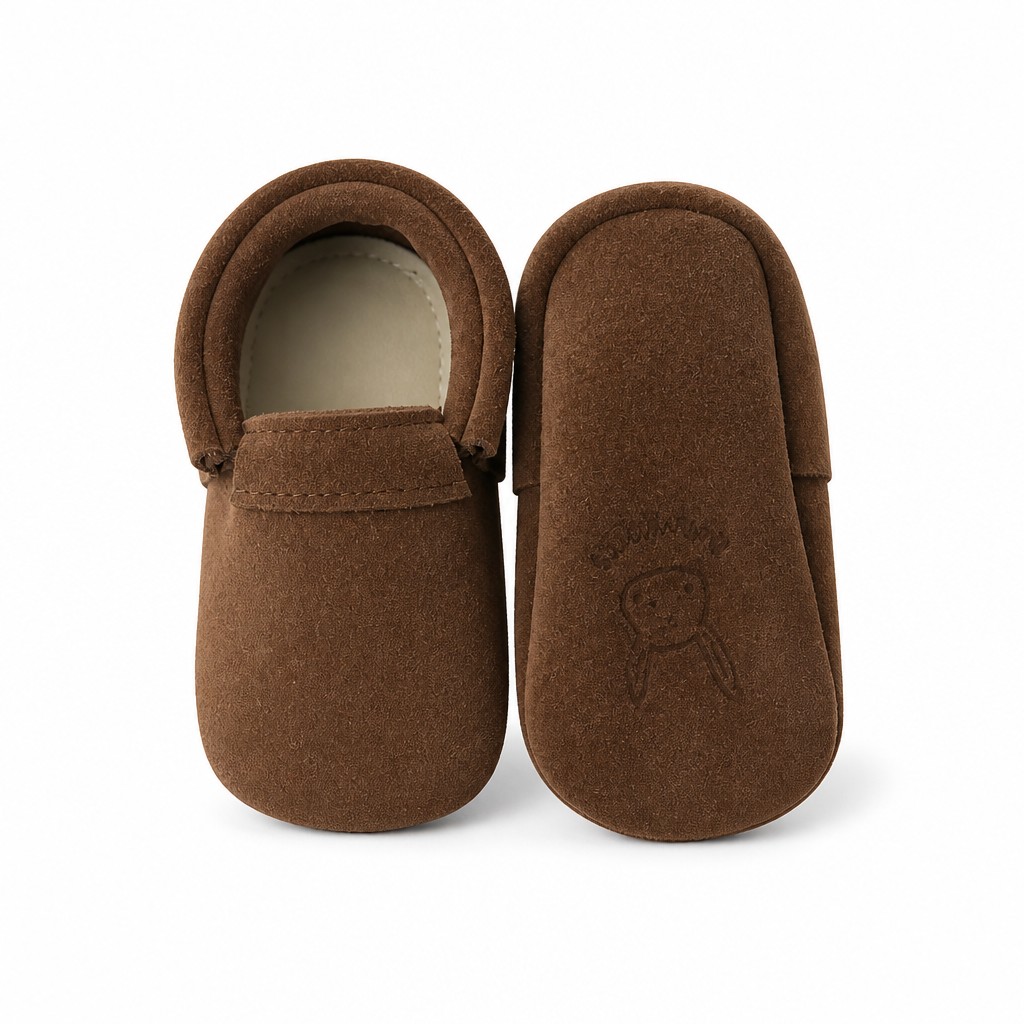 Zapatos bebé chiporro chocolate plantilla removible — Estilo de Bebé