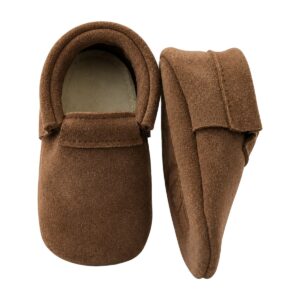 Mocasines de Cuero Bebé Chocolate Suela Blanda Bunny Moccs – vista 4