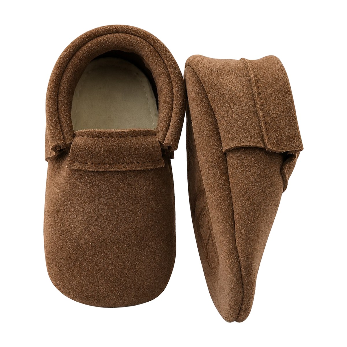 Mocasines de Cuero Bebé Chocolate Suela Blanda Bunny Moccs – vista 4