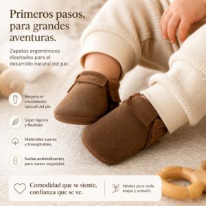 Zapatos bebé chiporro chocolate puntera ancha ergonómico — Estilo de Bebé