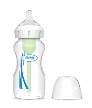 Mamadera Dr. Brown’s Options+ Boca Ancha 270 ml anticólicos con tetina Nivel 1