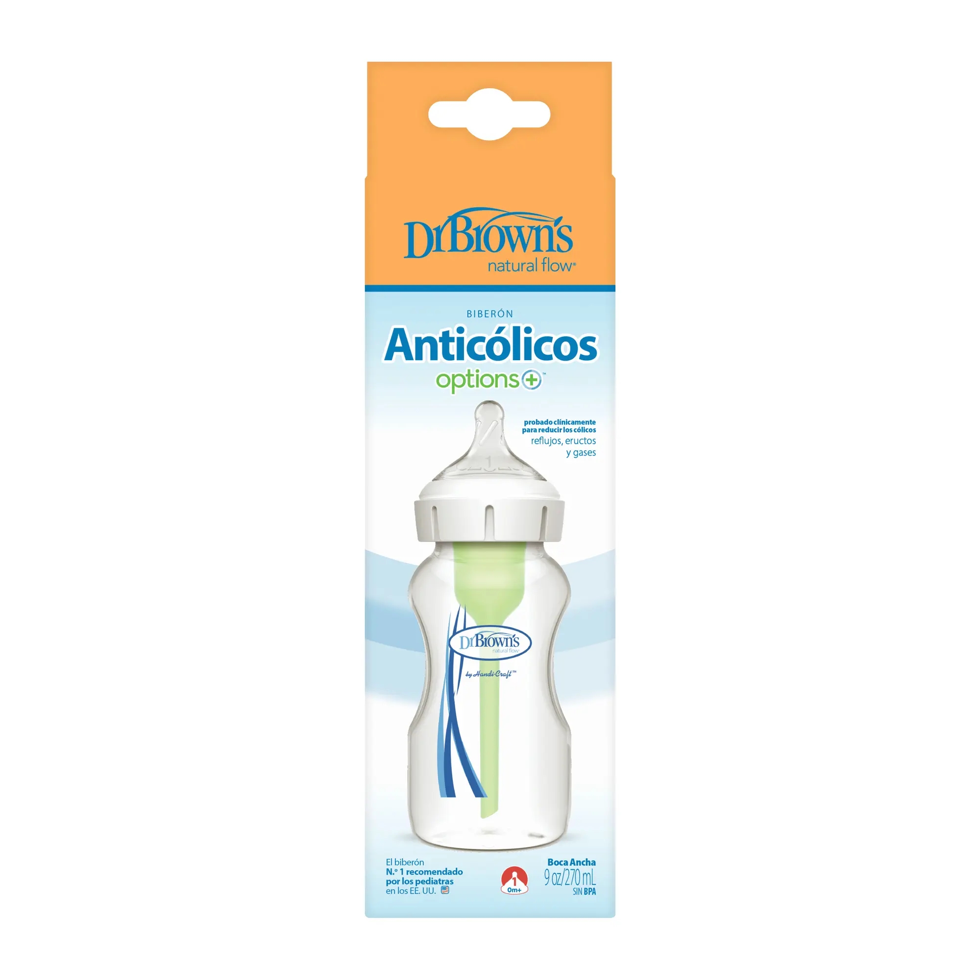 Mamadera Dr. Brown’s Options+ Boca Ancha 270 ml Anticólicos