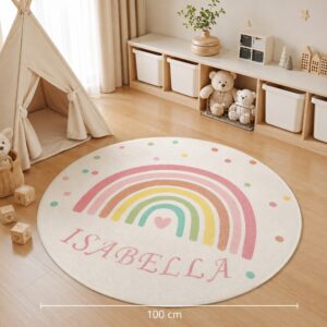 alfombra infantil redonda arcoiris