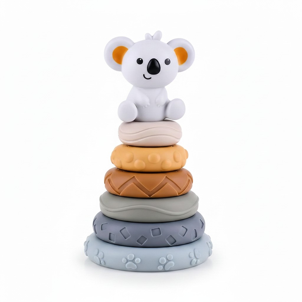 Torre apilable sensorial Koala con sonido para bebé 6 meses