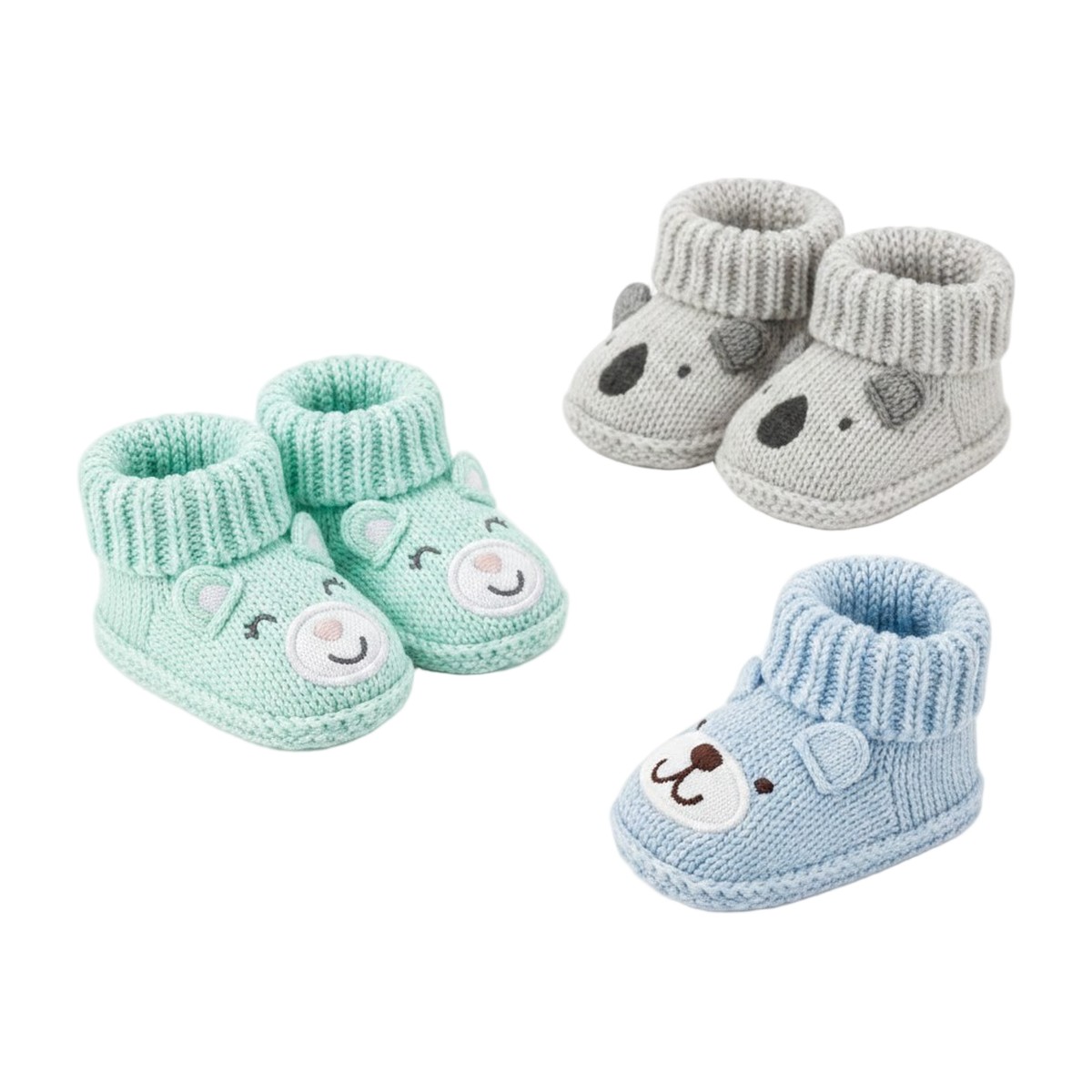 Set 3 Pares Zapatitos Crochet Bebé Recién Nacido – vista 6
