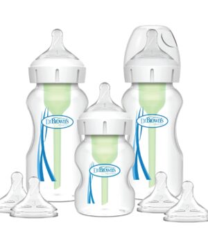 Kit de Inicio Dr. Brown’s Boca Ancha Anticólicos | 3 Mamaderas + Tetinas
